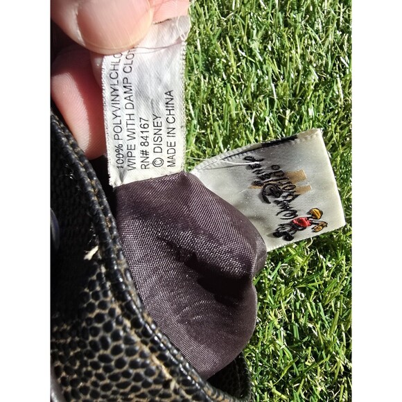 Vtg Walt Disney World Large Rucksack Backpack Brown Faux Leather 3 Pockets - Picture 15 of 16